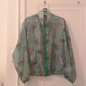 Sheer Green Light Jacket with Tigers / Cats! -  Size Large